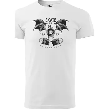 Pánské tričko Sablio Tričko s potiskem Skate or Die - bílé L