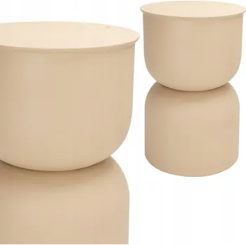 Konferenční stolek Stolek kulatý 31 x 46 x 46 cm, béžové odstíny