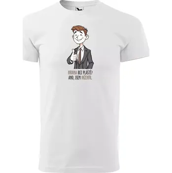 Pánské oblečení Sablio Tričko s potiskem Ano, jsem inženýr - bílé XL