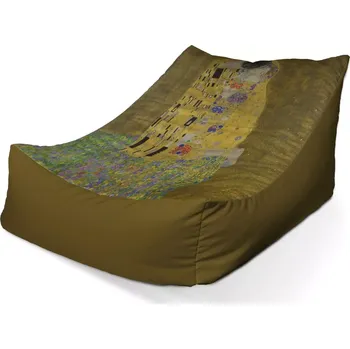 Sedací pytel Sablio Sedací vak Lounge Polibek - Gustav Klimt - 80 x 95 x 50 cm