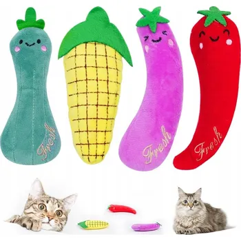 Hračka pro kočku KOUSÁTKO PRO KOČKY S ŠANTOU KOČIČÍ MĚKKÁ HRAČKA ZELENINA