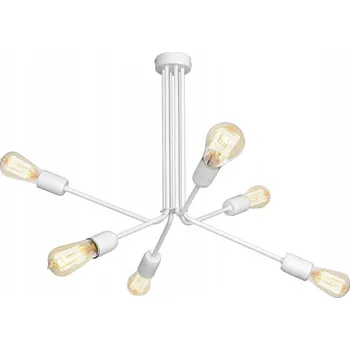 Stropní svítidlo lustr bílý kovový 6ramenný do obýváku nad stůl Aldex