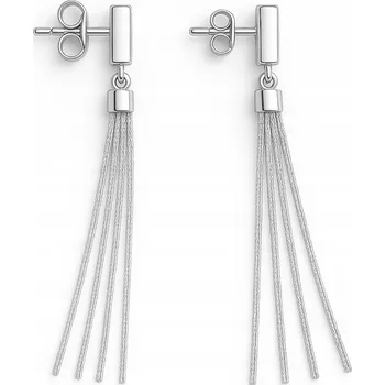 Náušnice Dlouhé stříbrné náušnice s třásněmi visací dámské stříbro o ryzosti 925 puzetky