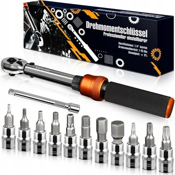 Klíč KLEIN Sada momentových klíčů na kolo 1-25NM 1/4 palce 72 zubů