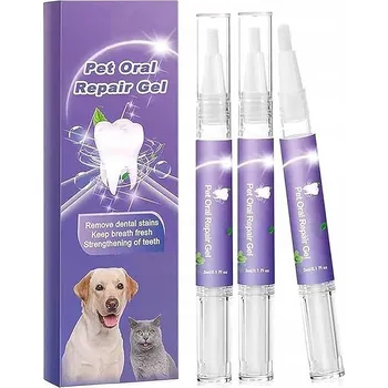 Péče o psí chrup 3ks bělicí gel na obnovu ústní dutiny pro domácí mazlíčky, gel na péči o zuby domácích mazlíčků, čistič zubů