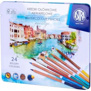 Kresba Akvarelové Pastelky Astra Prestige Cedar Wood 24 barev + krabička