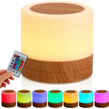 Lampička NOČNÍ LAMPA PRO DĚTI STMÍVATELNÁ DOTYKOVÁ LED 7 BAREV RGB S DÁLKOVÝM OVLÁDÁNÍM