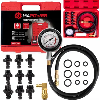 Autodiagnostika MĚŘIČ TLAKU OLEJE TESTER S 10 ADAPTÉRY V KUFRU