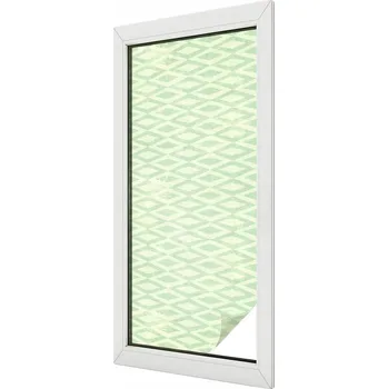 Okenní dekorace Fólie Okenní dýha Samolepicí Mléčná vitráž Zelené kosočtverce 50x116