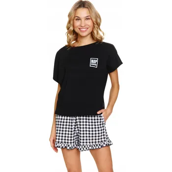 Dámské pyžamo Doctor Nap dámské pyžamo bavlna černé barvy, velikost S