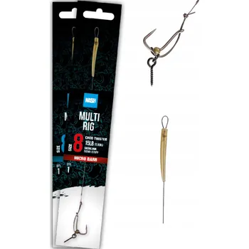 Rybářský háček Bezzadziorový návazec Multi Rig 1 Ks 25lb Háček vel. 4 Nash