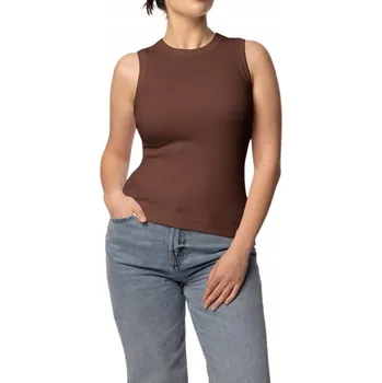 Podprsenka MONA Tričko bez rukávů TANK TOP RIBBED čokoládové XL