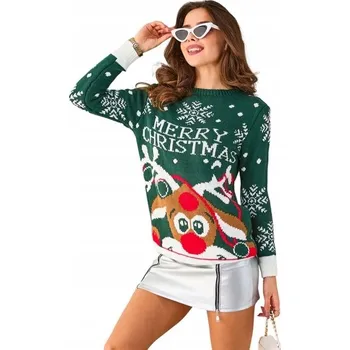 Dámský svetr Royalfashion dámský svetr zelený klasický k bokům univerzální velikost