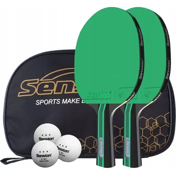 Stolní tenis SADA NA PING PONG STOLNÍHO TENISU 2 RAKETY 3 MÍČKY SENSTON +