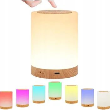 Lampička NOČNÍ LAMPA LED DOTYKOVÁ STMÍVATELNÁ NOČNÍ LAMPA 10 BAREV 4 REŽIMY