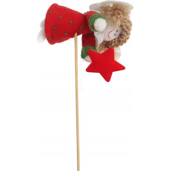 Vánoční dekorace Plyšový andělíček červený - VÁNOČNÍ DEKORACE OZDOBA DEKORACE