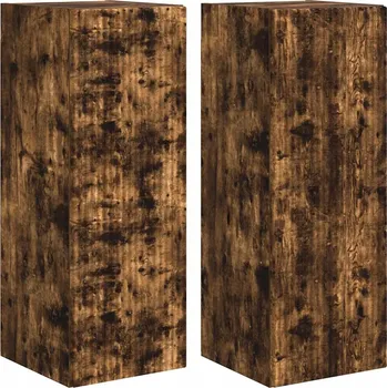 Televizní stolek TV wall cabinet Nástěnný 2 pcs Kouřový dub 30 x 31 x 80 cm