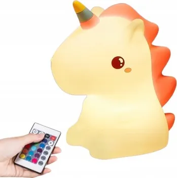 Lampička Noční lampa pro děti LED JEDNOROŽEC měkká SILIKONOVÁ barevné světlo