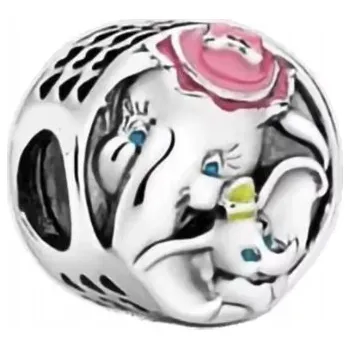 Přívěsek Charms korálek slon roztomilý slon Dumbo s maminkou stříbro 925