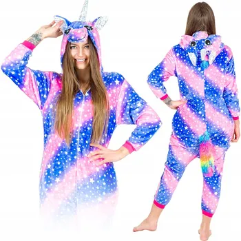 Karnevalový kostým KOSTÝM ONESIE KIGURUMI PYŽAMO JEDNODÍLNÉ JEDNOROŽEC PŘEVLEK TEPLÁKOVKA S