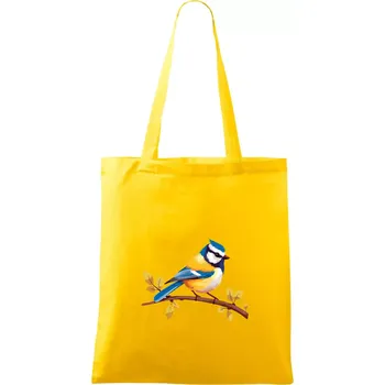 Sýkorka modřinka kreslená - Taška bavlněná - 42 x 38 cm ( Žlutá )