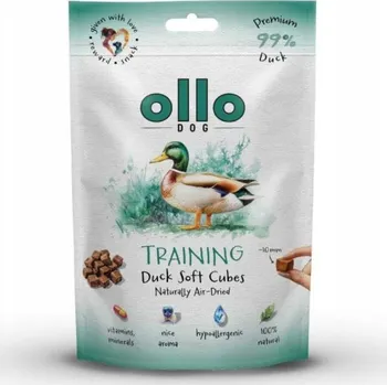 Pamlsek pro psa Psí pamlsek Ollo - AIR-DRIED TRAINING SOFT CUBES KACHNA, bez obilovin - 80 g