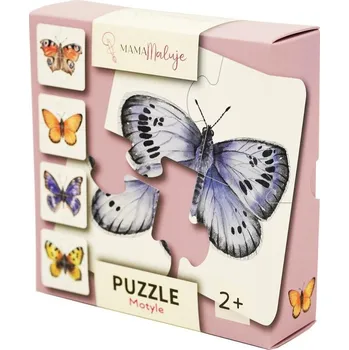 Puzzle Puzzle 4dílné Motýli, realistické malované ilustrace