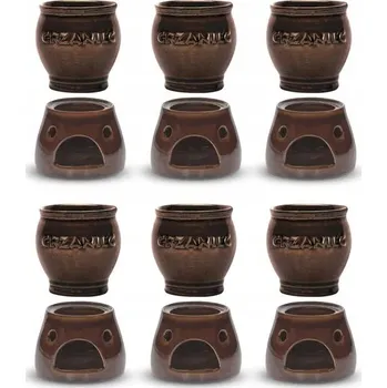 Kameninové hrnky na svařené víno s ohřívači KERA CERAMIKA KOŇAK 12 ks