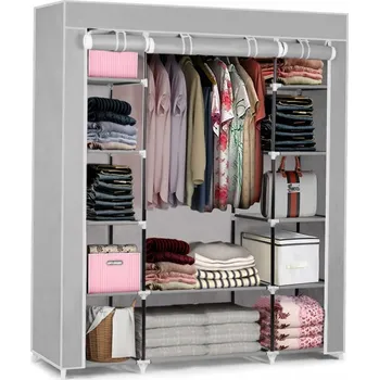 Šatní skříň Velká textilní skříň Massido - šedá