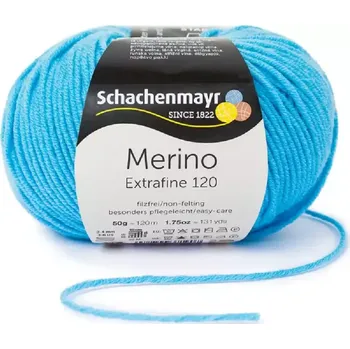 Příze Schachenmayr Merino extrafine 120 Azurová 165 (Příze Merino extrafine 120 Azurová 165)