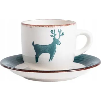 NULI Šálek s podšálkem s modrým jelenem 0,25 l HOMLA