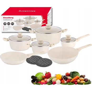 Sada nádobí Klausberg KB-7959 12dílná Sada hrnců plynová, béžová