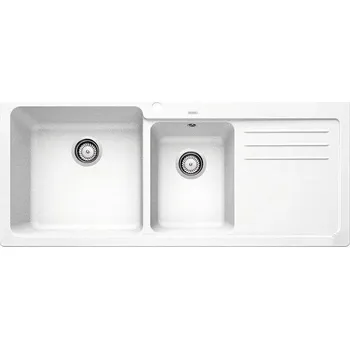 Granitový dřez Dvoukomorový dřez Blanco NAYA, granit, bílý