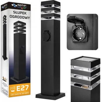 Venkovní osvětlení Obdélníkový osvětlovací sloupek Masterled E27 60 cm černý