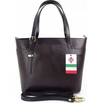 Kabelka Vera Pelle shopper kabelka z pravé kůže černá