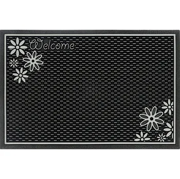 Rohožka VENKOVNÍ ČISTICÍ ZÓNA PŘED DVEŘE 40X60 VELKÁ GUMOVÁ PRÉMIOVÁ NA BOTY STŘÍBRNÁ