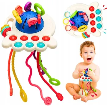 HRAČKA MONTESSORI TAŽNÁ SILIKONOVÁ HRAČKA DO KOUPELE PRO DĚTI 1+