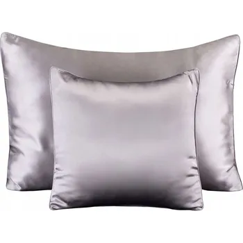 Polštář 100% hedvábný povlak na polštář 40x40 Polštář Povlečení Silver stříbrný