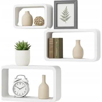 police 3 ks. ZÁVĚSNÉ POLICE NA ZEĎ - 2 ZPŮSOBY MONTÁŽE - STYLOVÁ DEKORATIVNÍ POLICE NA ZEĎ