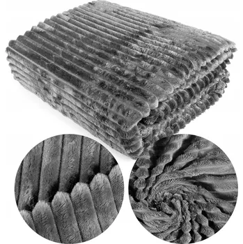 Prostěradlo 200x220 Mikroplyšová deka Ardea s prolisem – Vzor pruhy / Přehoz