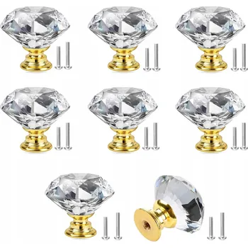 Nábytkové kování Nábytková úchytka knopka bezbarvá ZLATÁ - zlatá 2,4 x 2,5 x 2,4 cm