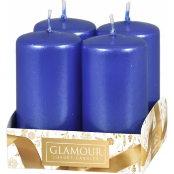 Svíčka Maják Svíčka adventní metalická lesklá d4x8cm 4ks