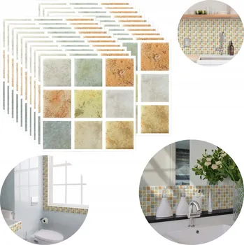 Obklad 20X SAMOLEPICÍ SAMOLEPKY DLAŽDIČKY OBKLADY DO KOUPELNY KUCHYNĚ MOZAIKA VODĚODOLNÉ