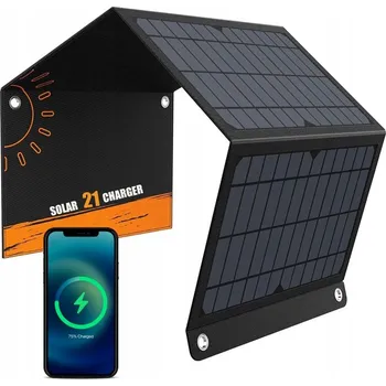 IP kamera Solární panel 21W 3,5A skládací turistická nabíječka 2x USB