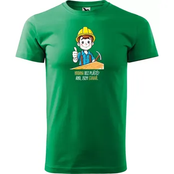 Pánské tričko Sablio Tričko s potiskem Ano, jsem stavař - zelené XL