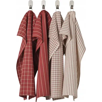 Utěrka IKEA Rinnig utěrka červená/béžová s proužky 45x60 cm 4 kusy