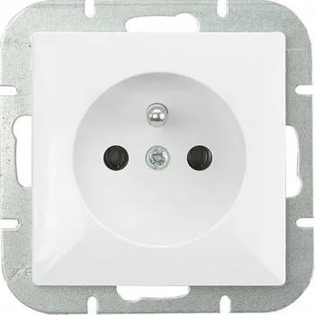 Elektrická zásuvka Bílá zásuvka s uzemněním PT-16P Perla Abex