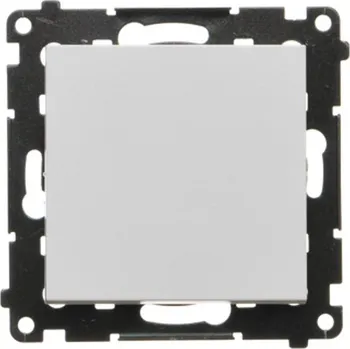 vypínač Tlačítko rozpínací, bez piktogramu, řazení 1/0, 10 A / 230 V~, bezšroubové svorky, Simon 55 TPR1.01/114, šedá světlá