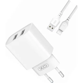 Síťová nabíječka XO se 2 porty a kabelem USB-C pro Motorola Edge 60 Fusion