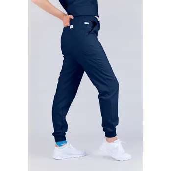 Dámské zdravotnické kalhoty - Tmavě modré Jogger se stahovací šňůrkou, velikost S